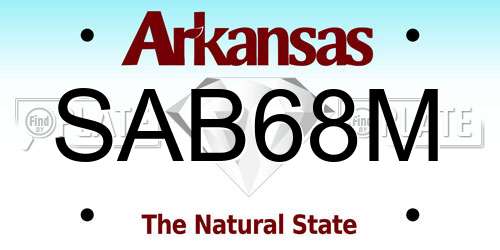 SAB68M Arkansas License Plate