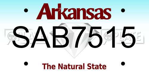 SAB7515 Arkansas License Plate