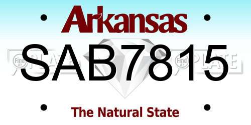 SAB7815 Arkansas License Plate