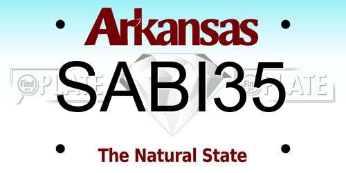 SABI35 Arkansas License Plate
