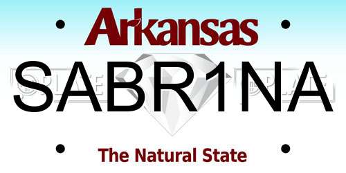 SABR1NA Arkansas License Plate