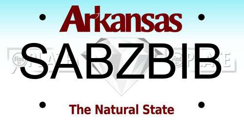 SABZBIB Arkansas License Plate