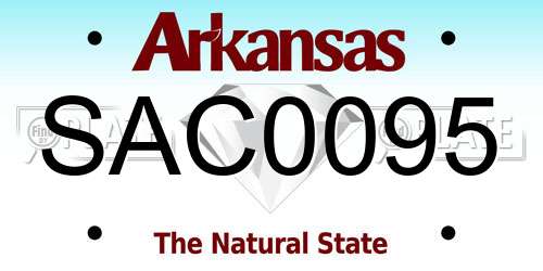 SAC0095 Arkansas License Plate
