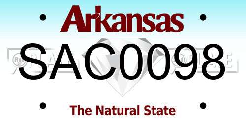 SAC0098 Arkansas License Plate
