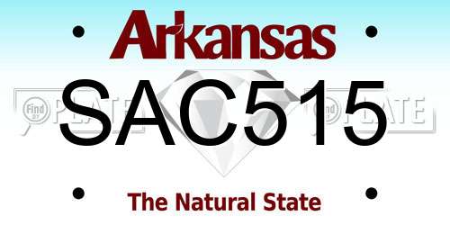 SAC515 Arkansas License Plate