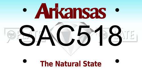 SAC518 Arkansas License Plate