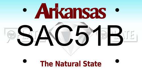 SAC51B Arkansas License Plate