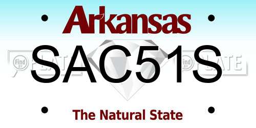 SAC51S Arkansas License Plate