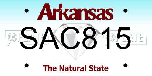 SAC815 Arkansas License Plate