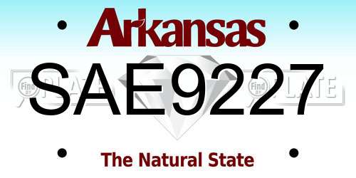 SAE9227 Arkansas License Plate