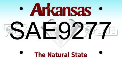 SAE9277 Arkansas License Plate