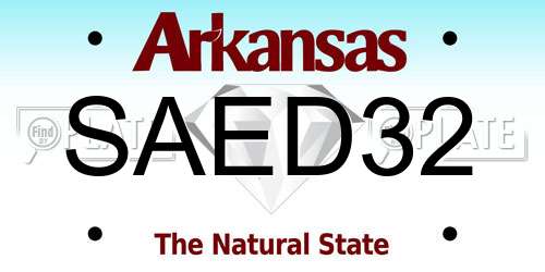 SAED32 Arkansas License Plate