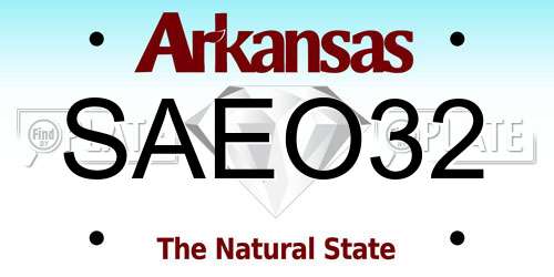 SAEO32 Arkansas License Plate