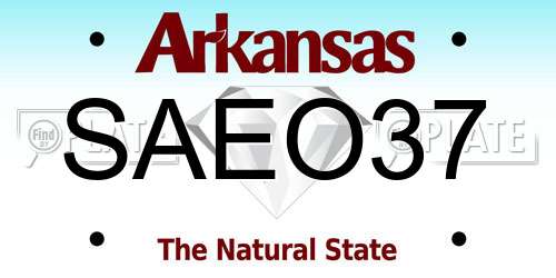 SAEO37 Arkansas License Plate