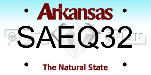 SAEQ32 Arkansas License Plate