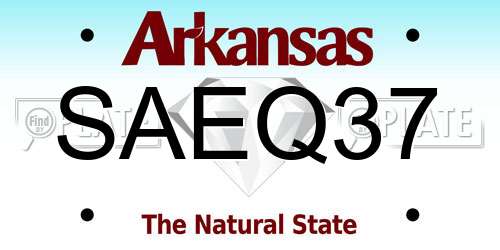 SAEQ37 Arkansas License Plate