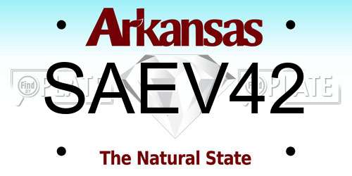 SAEV42 Arkansas License Plate