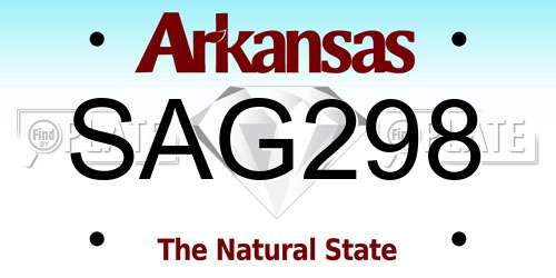 SAG298 Arkansas License Plate