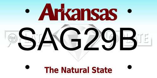 SAG29B Arkansas License Plate