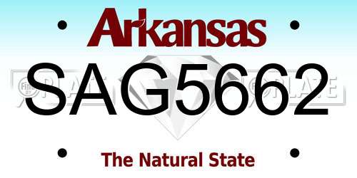 SAG5662 Arkansas License Plate