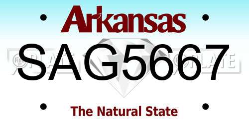 SAG5667 Arkansas License Plate