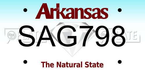 SAG798 Arkansas License Plate
