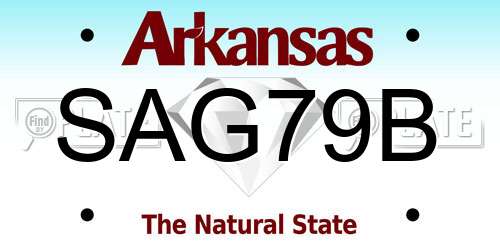 SAG79B Arkansas License Plate