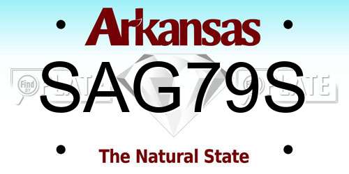 SAG79S Arkansas License Plate