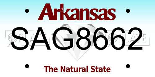 SAG8662 Arkansas License Plate