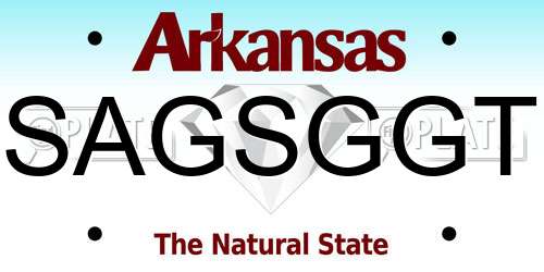 SAGSGGT Arkansas License Plate