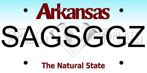 SAGSGGZ Arkansas License Plate