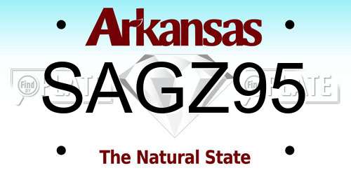 SAGZ95 Arkansas License Plate