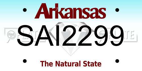 SAI2299 Arkansas License Plate