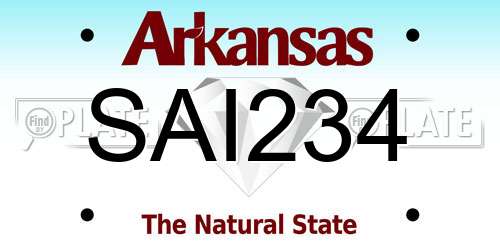 SAI234 Arkansas License Plate