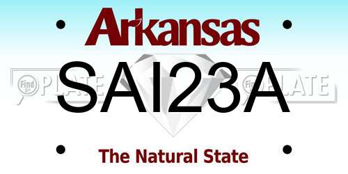 SAI23A Arkansas License Plate