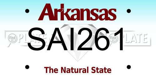 SAI261 Arkansas License Plate