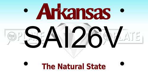 SAI26V Arkansas License Plate