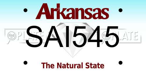 SAI545 Arkansas License Plate