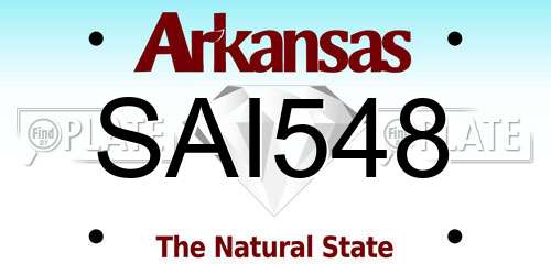 SAI548 Arkansas License Plate