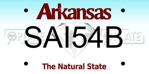 SAI54B Arkansas License Plate