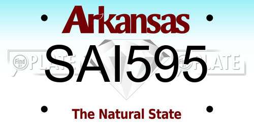SAI595 Arkansas License Plate