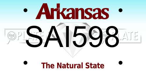 SAI598 Arkansas License Plate