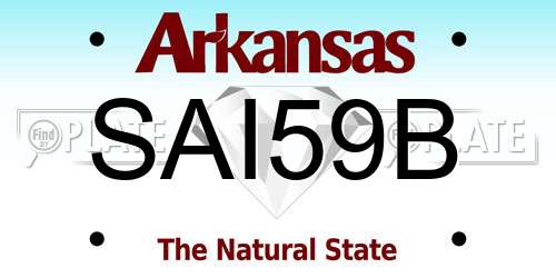 SAI59B Arkansas License Plate