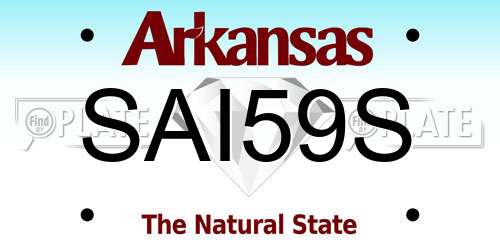 SAI59S Arkansas License Plate