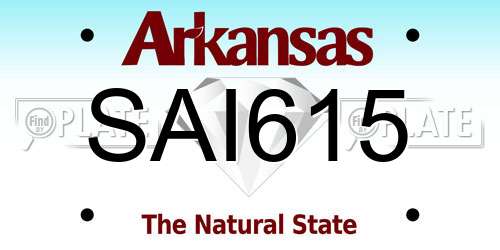 SAI615 Arkansas License Plate