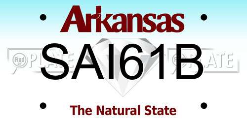 SAI61B Arkansas License Plate