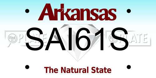 SAI61S Arkansas License Plate