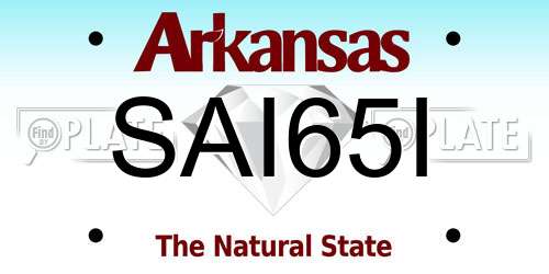 SAI65I Arkansas License Plate