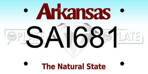 SAI681 Arkansas License Plate