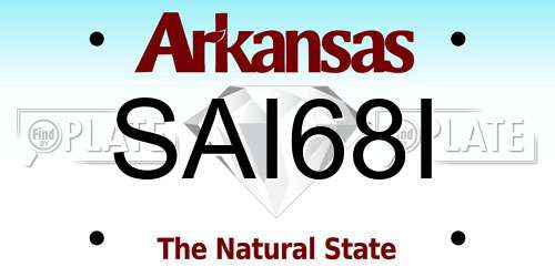 SAI68I Arkansas License Plate
